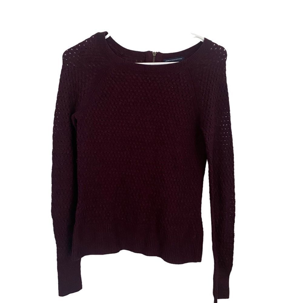 American Eagle Outfitters Maroon Long Sleeve Knit‎ Sweater Sz XS